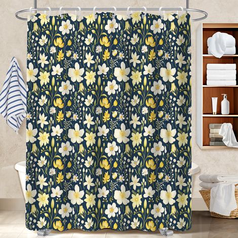 Rideau de bain en polyester 180x180 déco d‘intérieur voile de douche pour hôtel / airbnb (1/5)