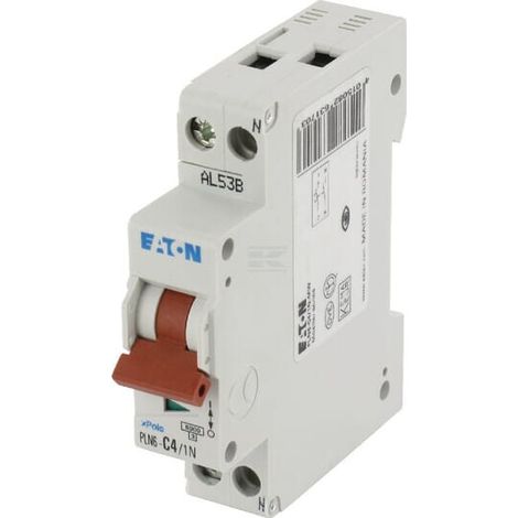 Miniature circuit breaker 4A,1P+N,C EATON PLN6C41N (1/5)