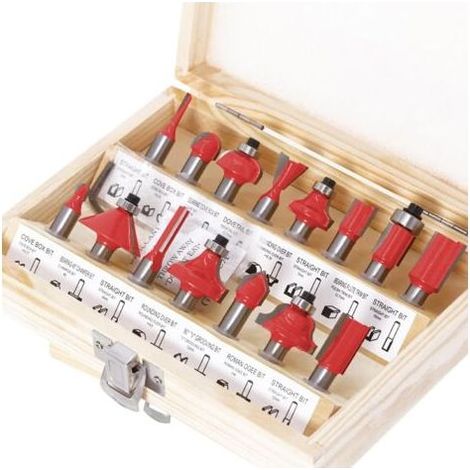 Coffret 15 Fraises Defonceuse 6mm Carbure Tungstène Professionnel Boîte Incluse (1/5)