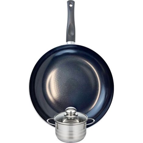 Ensemble de 1 Poêle de cuisson 32 cm et 1 faitout 12 cm Elo Prima Brillant (1/5)