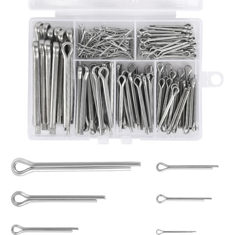 Kit de 230 Goupilles Fendues Inox (6 Tailles M1 à M5) avec Boîte de Rangement, pour Voitures et Mécanique (1/5)