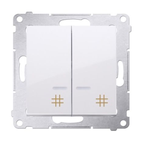 Simon 54 Doppelkreuzverbinder mit LED-Beleuchtung, Schnellverbinder, weiß DW7/2L.01/11