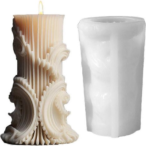Moule cylindrique européen en silicone pour bougie pilier minimaliste DIY (1/5)