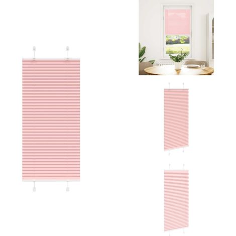 Store plissé rose 65x100 cm largeur du tissu 64,4 cm polyester - Store Plissé - Stores Plissés - Store Plissé De Fenêtre - Plisse Aveugle (1/5)