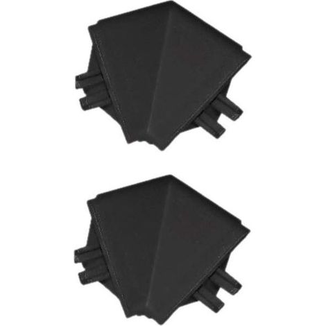 connettori angolari interni a 90° per profili decorativi, battiscopa, modanature, finiture angolari per piani di lavoro da cucina e mobili, in plastica nera (1/2)