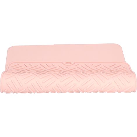 Grand tapis isolant thermique en silicone, set de table, tapis antidérapant, tapis de table en silicone résistant à la chaleur et imperméable, tapis d'égouttage, tapis de cuisine rose nordique (1/5)