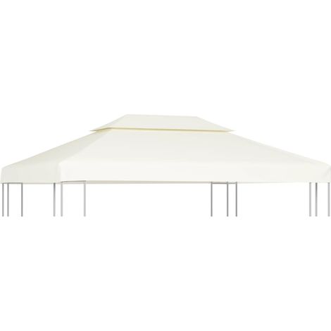 Recouvrement de remplacement d'auvent 310 g/m² 3x4m Blanc crème (1/5)