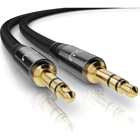 Primewire Klinkenkabel 3,5 mm AUX - Audiokabel mit Nylonmantel - 1,5m (1/5)