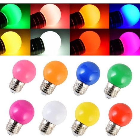 40 pièces d'ampoules colorées scène de Nol chapiteau rouge décoration de vacances LED colorée petite bulle de couleur e27led1w ampoule (1/4)