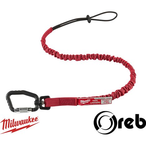 LACCI ANTICADUTA CON MOSCHETTONE FINO A 4,5KG ROSSO - TOOL LANYARD - MILWAUKEE (1/5)