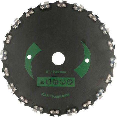 Chainsaw Disc Cutter Grass Trimmer Head, 9 Inch Steel Grass Trimmer Head Brush Cutter Blade (1/5)