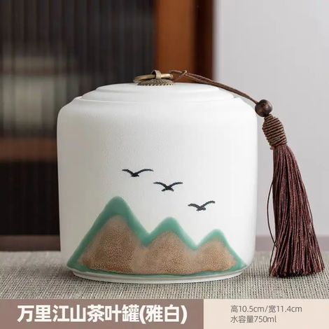 Boîte à thé créative en céramique noire dépolie, bocal de rangement minimaliste en forme de héron, étanche à l'humidité et à l'air pour un usage domestique.