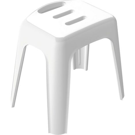 Taburete con asiento de ducha grande HOCKER blanco - máx. 130 kg Spirella
