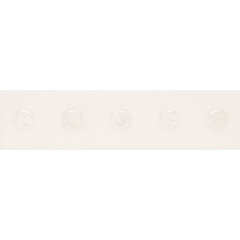 Carrelage sol / mur brique à relief uni blanc crème 5,6x23,2 cm MODULO TONDI GESSO