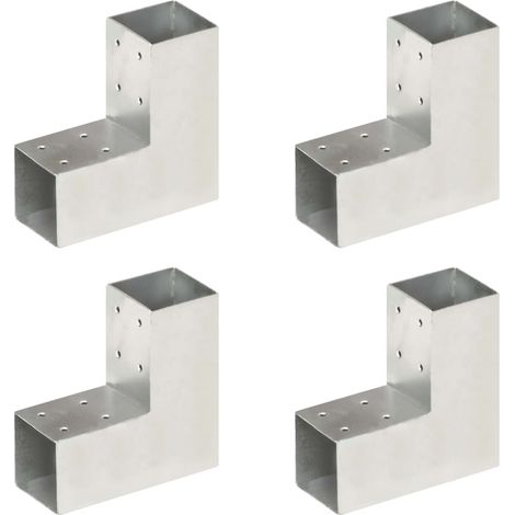 4 Stück L-förmige Pfostenverbinder Galvanisiertes Metall 71x71 mm