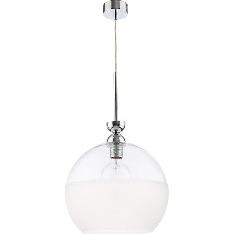 Lampada a sospensione industriale cromata sfera E27 VIX