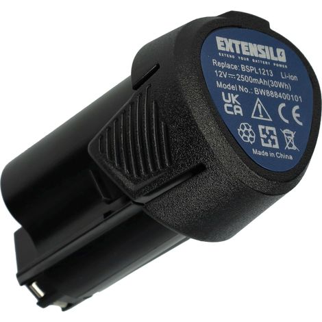 EXTENSILO Battery Replacement for Ryobi BSPL1213 for Power Tools (2500 mAh, Li-ion, 12 V)