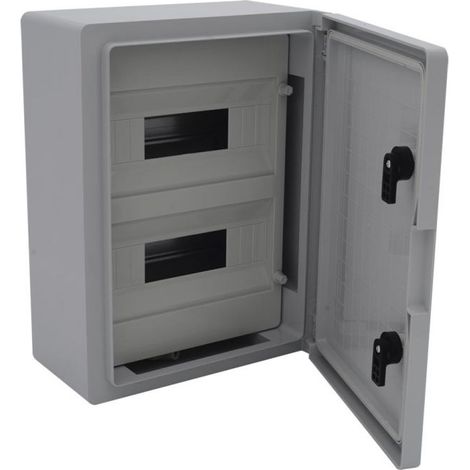 Em Distribution – Coffret électrique nu 24 modules 400x300x165mm – Étanche IP65 – Résistance chocs IK10 – Livré avec rail DIN
