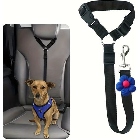 Correa de seguridad para mascotas en el coche, retráctil, negra, resistente y duradera, apta para la mayoría de coches y SUV.