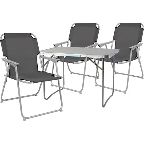 4-teiliges Campingmöbel Set Anthrazit80x60x68cm-MMC330871+3xMPO2600-grau (1/4)