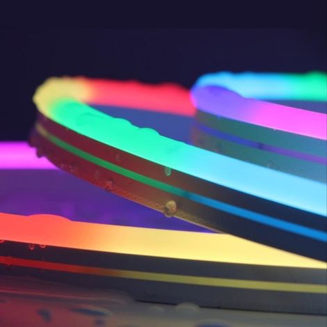Silamp – Néon flexible connecté LED RGBIC 24V 5M 60LED/m IP65 – Éclairage synchronisé avec musique – Contrôle via application Tuya – Résistant à l'humidité (1/2)
