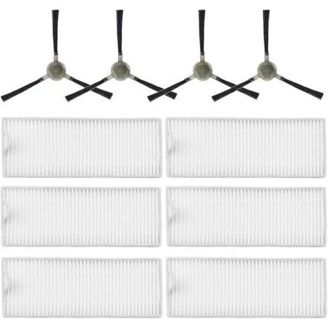 Accessoires pièce de rechange pour Lefant M210 M210S M210B M210P M213 M213S, pour OKP Life K2 K3 K3A K4 K5 aspirateur, 6 filtres HEPA, 4 brosses latérales (1/4)