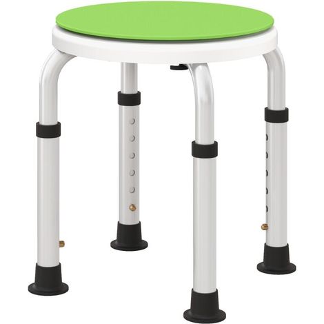 Tabouret de douche siège de douche antidérapant tabouret de bain hauteur réglable pivotant à 360° en aluminium