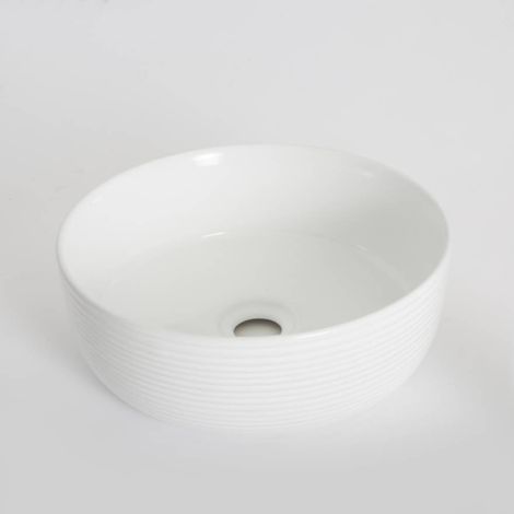 Milano Art White Ceramic Round Countertop Bathroom Basin Sink - 360mm (1/5)