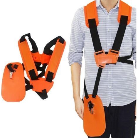 1 x Lawn Mower Strap (Orange), Double Shoulder, Heavy Duty Nylon Strap, for Lawn Mower, Gardening Tools. (1/5)