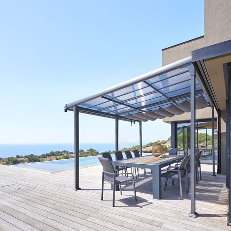 Hesperide – Toile pour tonnelle ardoise 2,85x1,9m – Compatible pergola 4x3,5m – Installation facile – Protection contre intempéries (1/3)