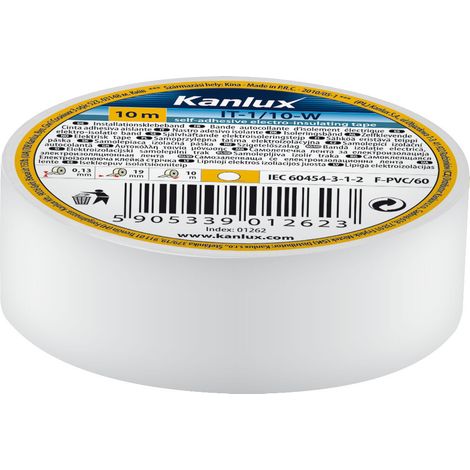 nastro isolante adesivo elettricista isolante elettrico 19 mm bianco 20 mt (1/3)