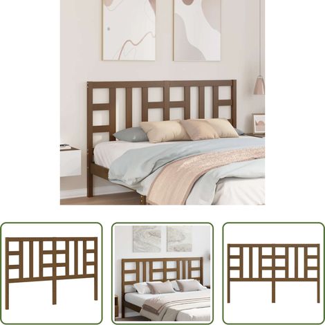 vidaXL Tête de lit Marron miel 166x4x100 cm Bois massif de pin (1/5)