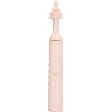 Brosse de nettoyage pour biberons, étanche IP65, électrique, 2 vitesses, poils rotatifs en silicone, ensemble brosse pour pailles en silicone, rose (1/5)