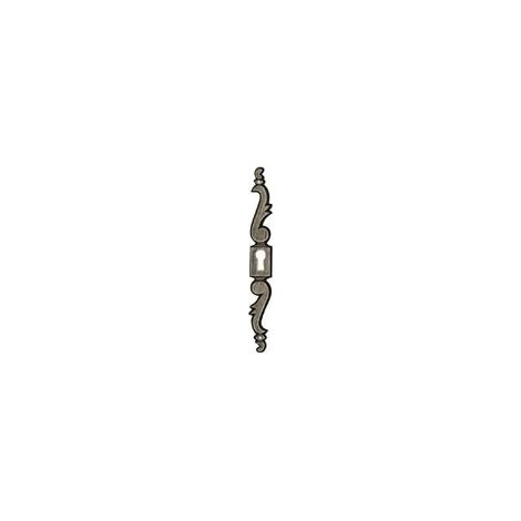 Poignée de porte d'entrée zamac – Hauteur 140 mm – Largeur 18 mm – Sens droite – Finition vieil argent – Fosun