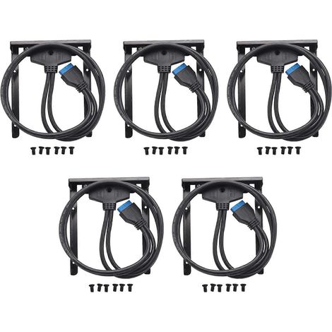 5-Port-USB-3.0-Hub für die Vorderseite, 2-Port-Erweiterungssteckplatz, 20-Pin-auf-USB-3.0-Anschlusskabel für PC (1/5)