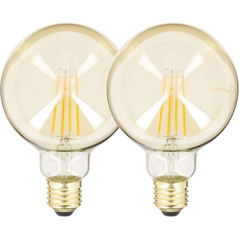 Xanlite – Ampoules à filament LED Vintage B95 – Pack de 2 – Culot E27 – 806 lumens – Blanc chaud – Faible consommation 8W – PACK2RFDE800B95A