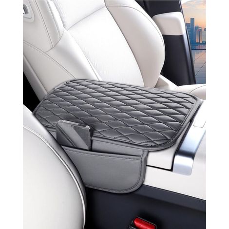 [Upgrade] Auto Mittelkonsole Abdeckung mit 2 Aufbewahrungstaschen - Premium Nappa Leder Armlehnenbezug (1/5)