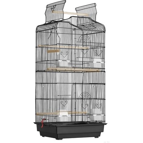 Grande cage à oiseaux de 41 pouces,idéale pour perroquets,perruches,canaris et inséparables,avec balançoire et perchoir (1/5)