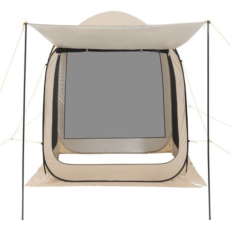 Tente moustiquaire 1825 x 1825 x 2200 mm, abri pop-up 4-6 personnes avec auvent prolongé, tonnelle portable avec housse, parois en filet, pour patio et activités extérieures, beige (1/5)