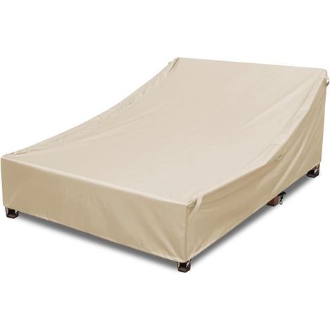 Telo copri sdraio doppio, impermeabile, 100% resistente alle intemperie, tessuto Oxford 210D, antistrappo, resistente ai raggi UV, copertura per mobili da giardino adatta a tutte le stagioni. (1/5)