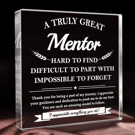 Cadeaux pour mentor homme et femme, cadeau de remerciement, plaque acrylique décorative pour remise de diplôme, cadeau fête des professeurs, départ, retraite, anniversaire et reconnaissance pour collè (1/5)