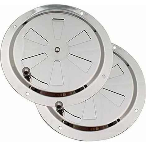 Grille de Ventilation Ronde, Grille d'aération 125 mm en Acier Inoxydable Conduit Moustiquaire Grille D'évacuation Air Entrant Air Evacué Ventilation Volets Réglables et Moustiquaire, 2 pièces (1/4)