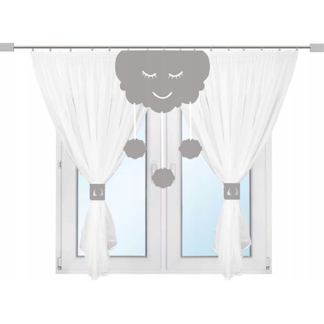 Tenda per bambini CLOUD con ganci DELIKANTA e mantovana traforata, 300x150