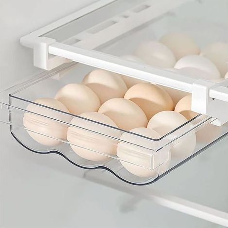 Boîte à Oeufs en Plastique, Plateau à œufs Pour Réfrigérateur, 18Grilles Tiroir à œufs, Boîte de Rangement Pour œufs Frais (1/5)