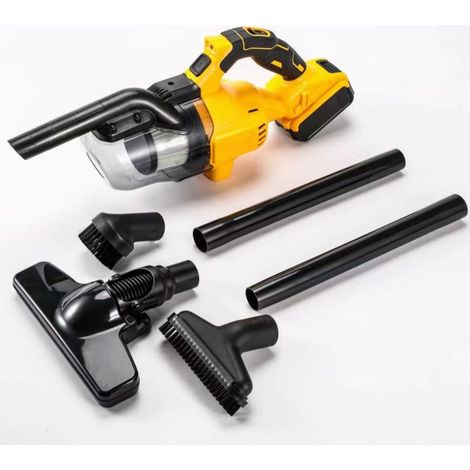 Aspirateur à Main sans Fil, Aspirateur avec Filtre Hepa Lavable, Aspirateur électrique 5 en 1 avec Moteur Puissant De , 1 Batteries, Lumières LED Encastrées, pour Sol, Tapis, Voiture Yellow (1/5)
