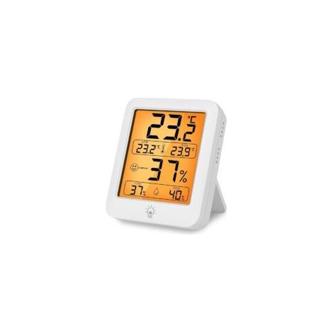 Termometro e igrometro digitale per interni. Dispositivo monoblocco per la misurazione di temperatura e umidità con retroilluminazione. Tempo di risposta rapido di 5 secondi. Visualizza e controlla l'