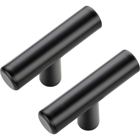 Set mit 5 Schrankgriffen, schwarze Schrankgriffe, 2-Zoll (ca. 5,1 cm) Küchenschubladenknöpfe, Einlochgriffe für Waschtischschubladen