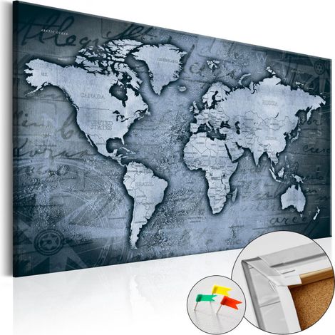 Tableau en Liège "Carte du Monde - Sapphire World" 40 x 60 cm (1/2)