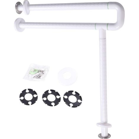 60cm Barre Dappui Wc Handicapé,avec Des Jambes,Barre D'appui De Sécurité Pliante Pour Toilettes,Barre D'appui Avec Un Anneau Lumineux, Verticale à 90°,barre D Appui (1/5)