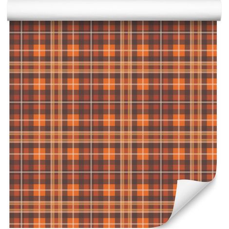 Papier peint à carreaux orange et rouge d'automne 50x1000 cm (1/5)